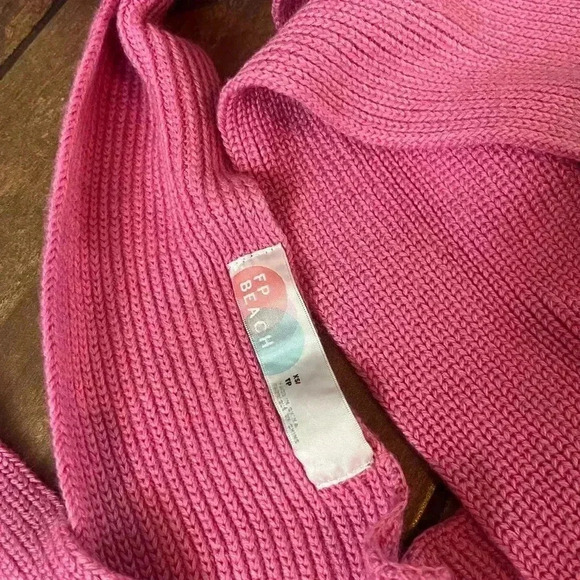 FP BEACH orchid convertible open back wrap sweater pink XS - Picture 5 of 6